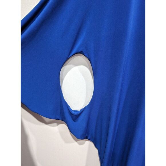 Joseph Ribkoff Blue Jersey Knit Batwing Cutout Sleeves Mini Tunic Dress 14 - Picture 3 of 7